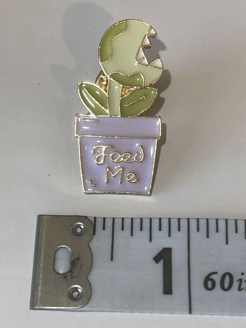 Feed Me Venus Fly Trap Halloween Horror Pin Brooch